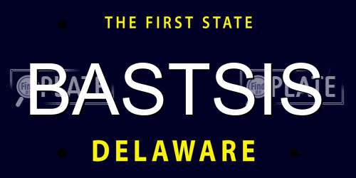BASTSIS Delaware License Plate