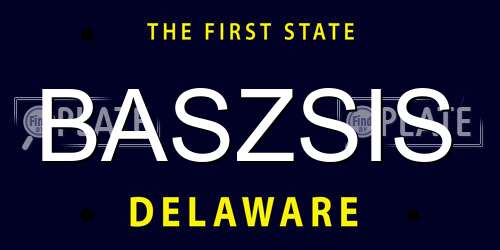 BASZSIS Delaware License Plate