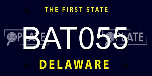 BAT055 Delaware License Plate