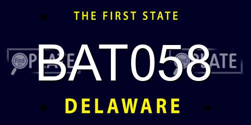BAT058 Delaware License Plate
