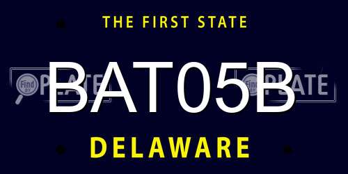 BAT05B Delaware License Plate