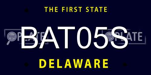 BAT05S Delaware License Plate