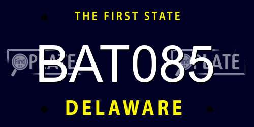 BAT085 Delaware License Plate