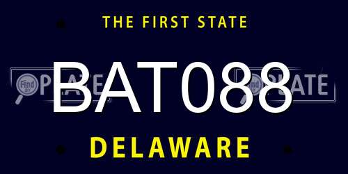 BAT088 Delaware License Plate