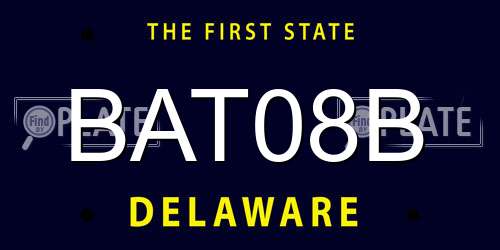 BAT08B Delaware License Plate