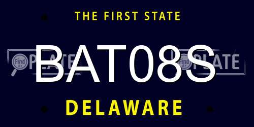 BAT08S Delaware License Plate
