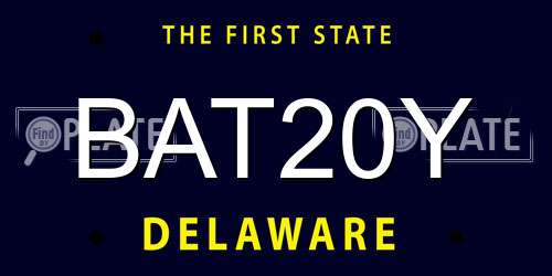 BAT20Y Delaware License Plate