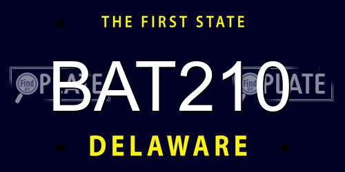 BAT210 Delaware License Plate