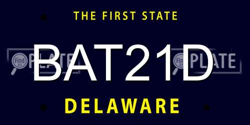 BAT21D Delaware License Plate