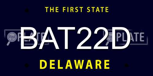 BAT22D Delaware License Plate