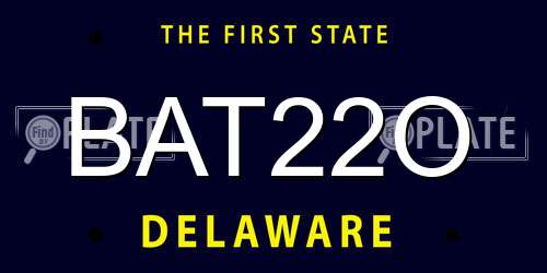 BAT22O Delaware License Plate