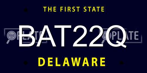 BAT22Q Delaware License Plate