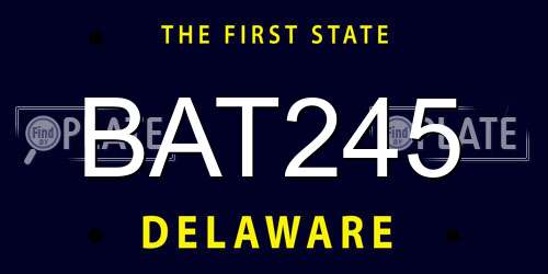 BAT245 Delaware License Plate