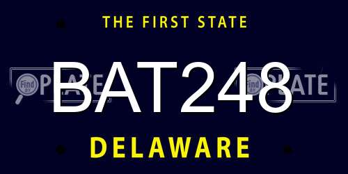 BAT248 Delaware License Plate