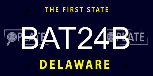 BAT24B Delaware License Plate