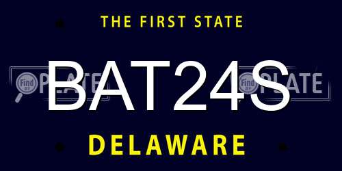BAT24S Delaware License Plate