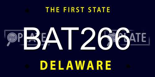 BAT266 Delaware License Plate