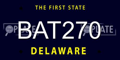 BAT270 Delaware License Plate