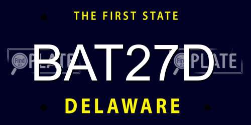 BAT27D Delaware License Plate