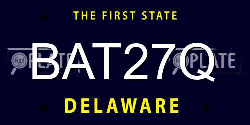 BAT27Q Delaware License Plate