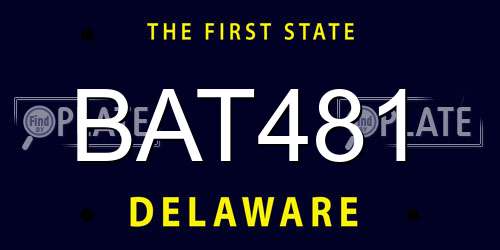 BAT481 Delaware License Plate