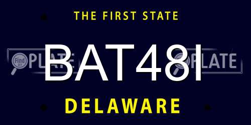 BAT48I Delaware License Plate
