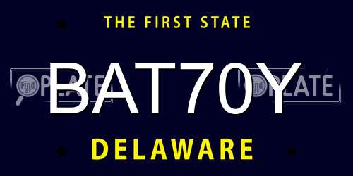 BAT70Y Delaware License Plate