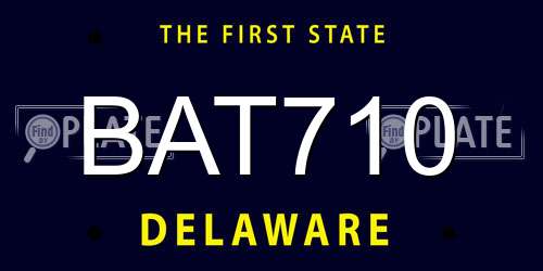 BAT710 Delaware License Plate