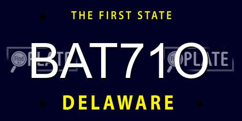 BAT71O Delaware License Plate