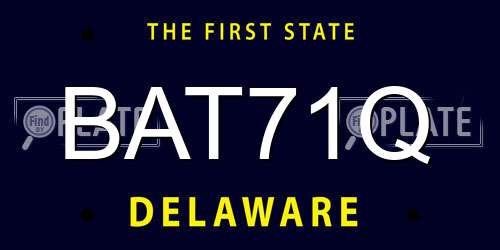 BAT71Q Delaware License Plate