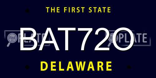 BAT72O Delaware License Plate
