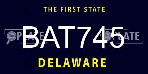 BAT745 Delaware License Plate