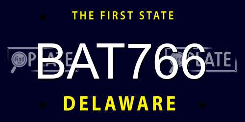 BAT766 Delaware License Plate