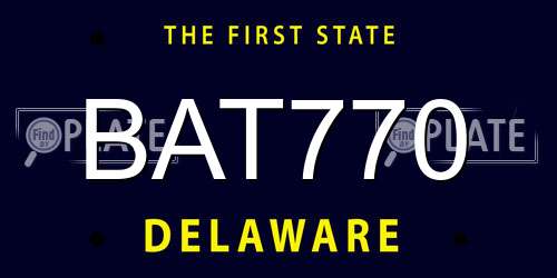 BAT770 Delaware License Plate