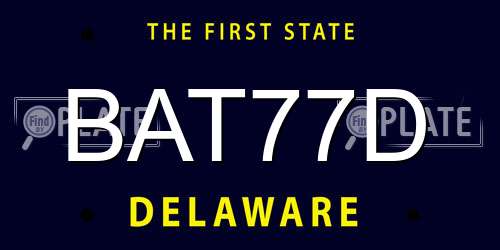 BAT77D Delaware License Plate