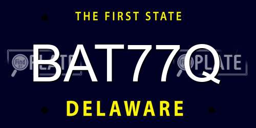 BAT77Q Delaware License Plate