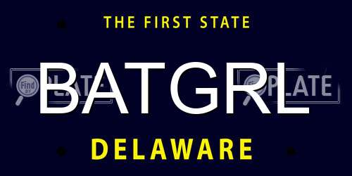 BATGRL Delaware License Plate