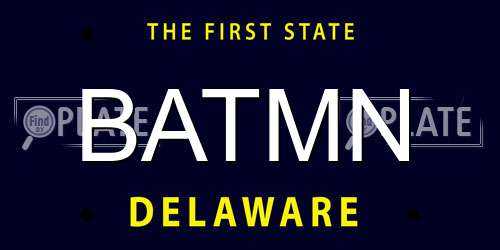 BATMN Delaware License Plate