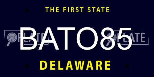 BATO85 Delaware License Plate