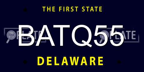 BATQ55 Delaware License Plate
