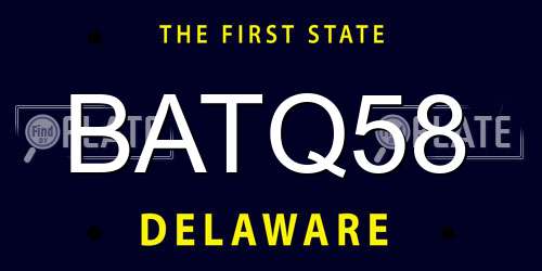 BATQ58 Delaware License Plate