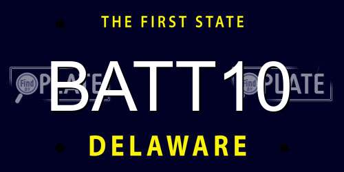 BATT10 Delaware License Plate