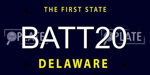 BATT20 Delaware License Plate