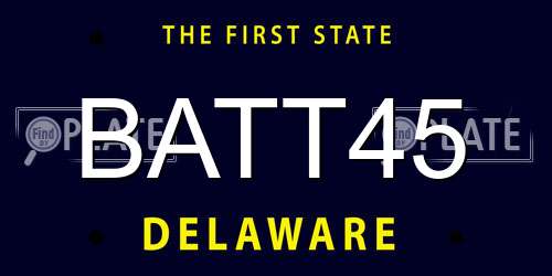 BATT45 Delaware License Plate