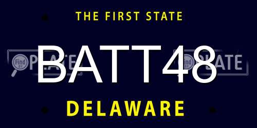 BATT48 Delaware License Plate