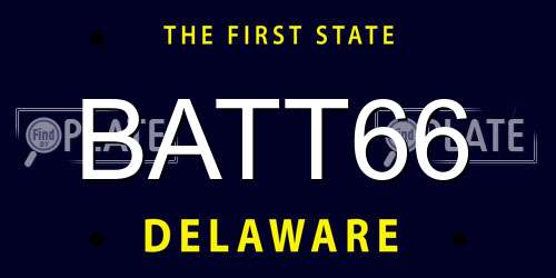 BATT66 Delaware License Plate