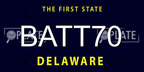 BATT70 Delaware License Plate