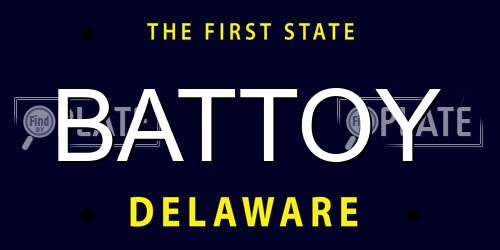 BATTOY Delaware License Plate