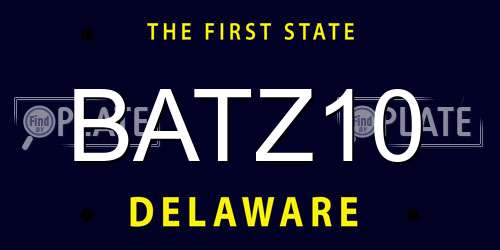 BATZ10 Delaware License Plate