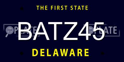 BATZ45 Delaware License Plate